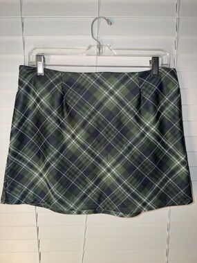 Altar'd State Green Plaid Mini Skirt